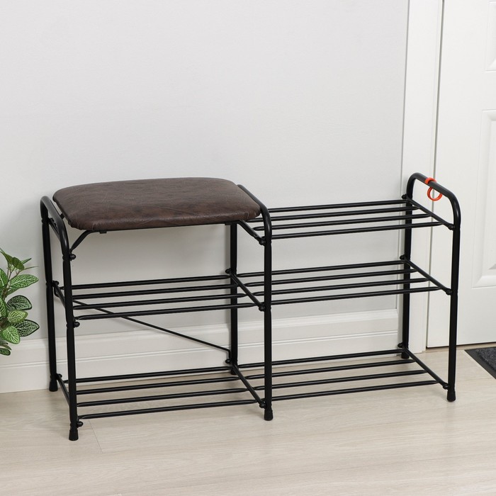 Подставка для обуви с сиденьем, 3 яруса, 89×30×48 см, цвет чёрный
Подставка для обуви с сиденьем, 3 яруса, 89×30×48 см, цвет чёрный