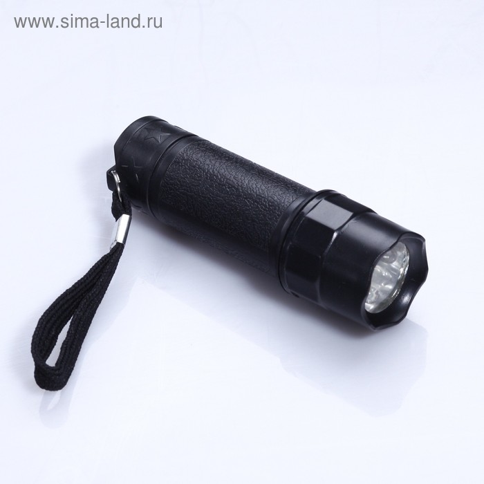фото Фонарь ручной "корона", 8 led, чёрная ручка, 3 ааа, 10.3×2.8×2.8 см