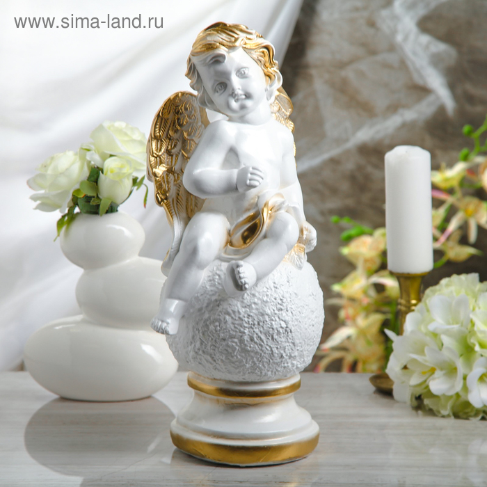 Статуэтка "Ангел на шаре", белая, 44 см
Статуэтка "Ангел на шаре", белая, 44 см