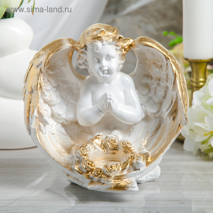 Статуэтка "Ангел с цветами", белая, 23 см
Статуэтка "Ангел с цветами", белая, 23 см