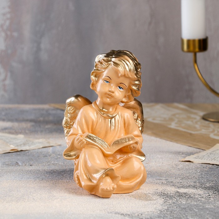 Статуэтка "Ангел с книгой", бежевая, гипс, 16 см
Статуэтка "Ангел с книгой", бежевая, гипс, 16 см