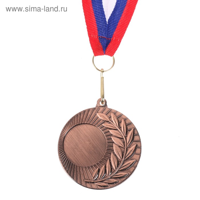 фото Медаль под нанесение 021 диам 5 см. цвет бронз. с лентой командор