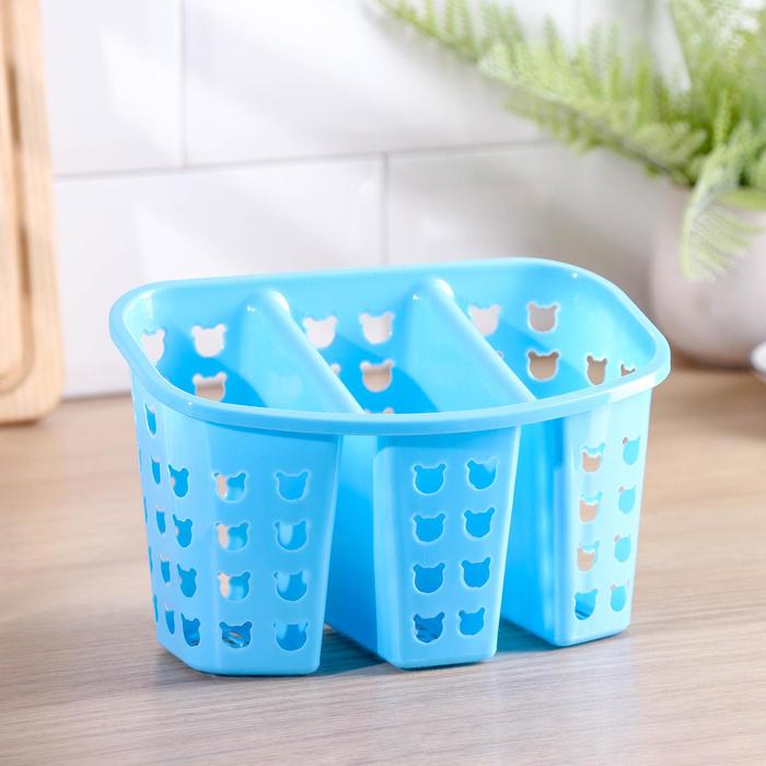 фото Сушилка для столовых приборов «забава», 19×12 см, 3 отделения, цвет микс