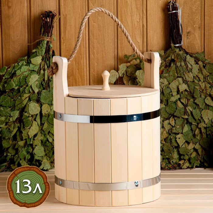 Запарник с крышкой из липы 13л
Запарник с крышкой из липы 13л