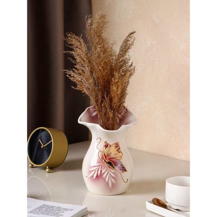 Ваза керамическая "Бутон", настольная, бабочка, бело-розовая, 22 см
Ваза керамическая "Бутон", настольная, бабочка, бело-розовая, 22 см