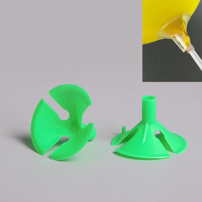 Держатель-зажим для шаров, отверстие 0,6 см, d=4,5 см, цвет зелёный 
Держатель-зажим для шаров, отверстие 0,6 см, d=4,5 см, цвет зелёный