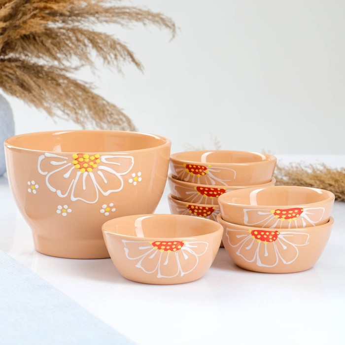 Набор салатников "Лето", 7 предметов: чаша 1,14л, 6 мисок 0,24л, бежевый МИКС
Набор салатников "Лето", 7 предметов: чаша 1,14л, 6 мисок 0,24л, бежевый МИКС