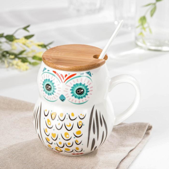Кружка с крышкой и ложкой «Сова», 380 мл, цвет МИКС
Кружка с крышкой и ложкой «Сова», 380 мл, цвет МИКС
