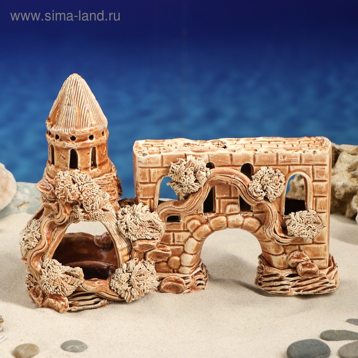Декорация для аквариума "Замок с аркой-переходом", 10 х 26 х 17 см
Декорация для аквариума "Замок с аркой-переходом", 10 х 26 х 17 см