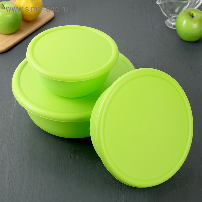 Набор мисок с крышками, 3 шт: 1,2 л; 2,1 л; 3,2 л, цвет МИКС
Набор мисок с крышками, 3 шт: 1,2 л; 2,1 л; 3,2 л, цвет МИКС