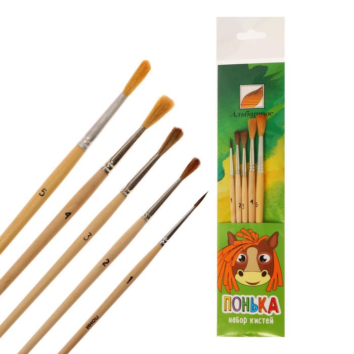 Набор кистей «Понька», 5 штук (№ 1, 2, 3, 4, 5), шерсть пони, «Альбатрос»
Набор кистей «Понька», 5 штук (№ 1, 2, 3, 4, 5), шерсть пони, «Альбатрос»