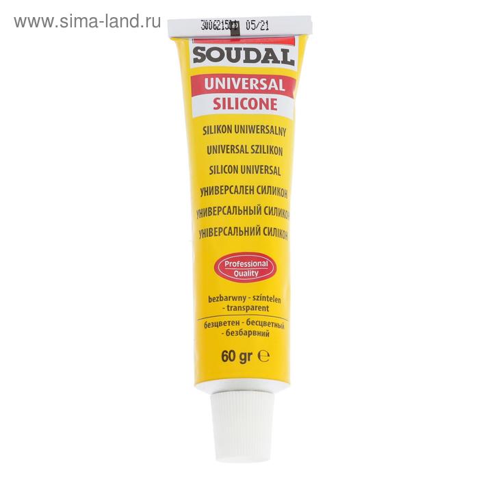 Герметик Soudal, силиконовый, универсальный, бесцветный, 60 гр 
Герметик Soudal, силиконовый, универсальный, бесцветный, 60 гр