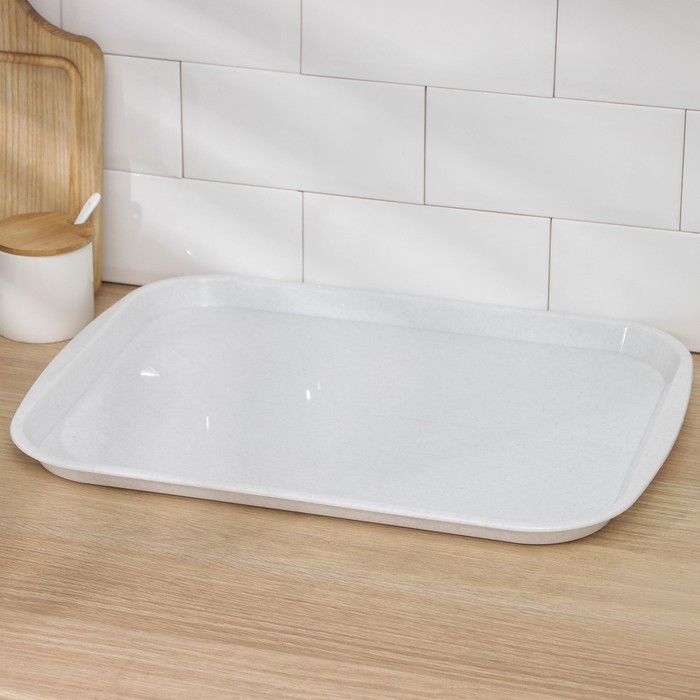 фото Поднос, 47×35 см, цвет мраморный тд ангора