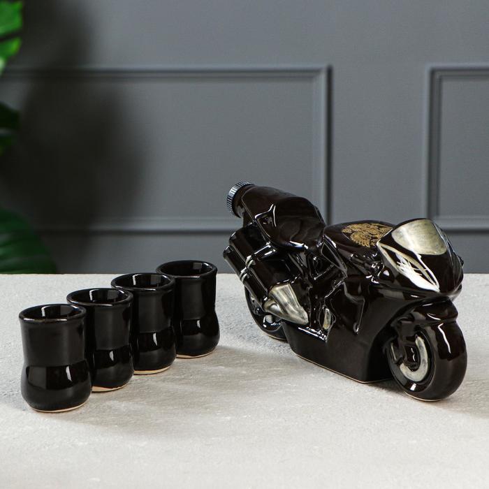 Набор для напитков «Байк», 5 предметов: штоф 800 мл 1 шт, стопки 50 мл 4 шт, цвет чёрный, микс
Набор для напитков «Байк», 5 предметов: штоф 800 мл 1 шт, стопки 50 мл 4 шт, цвет чёрный, микс