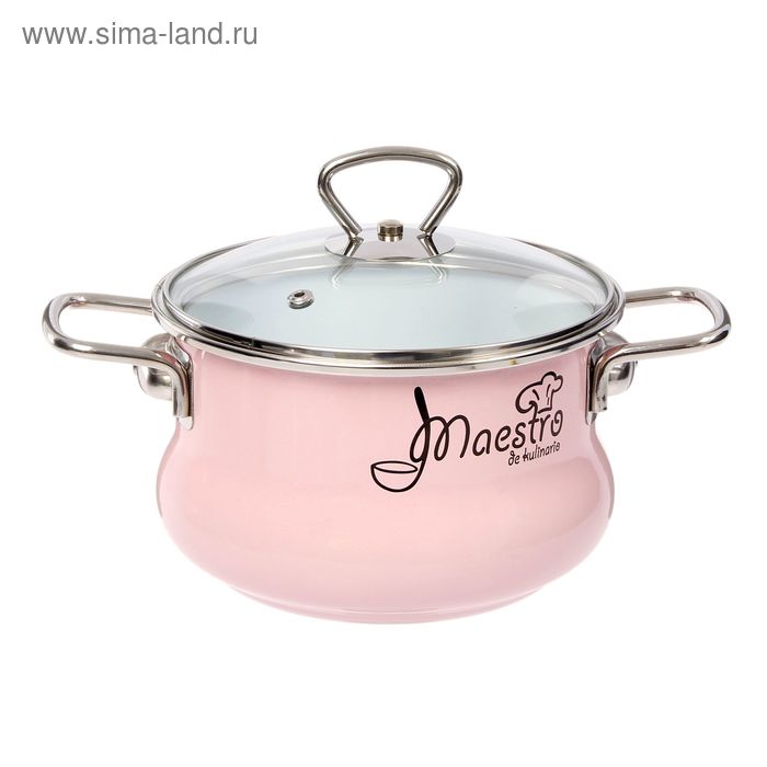 Кастрюля Maestro, 2 л, стеклянная крышка, цвет розовый
Кастрюля Maestro, 2 л, стеклянная крышка, цвет розовый
