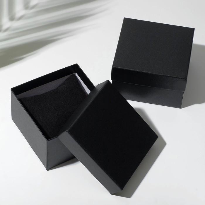Чёрная коробка, коробочка для мужского подарка, упаковка для мужчин, строгий чёрный дизайн