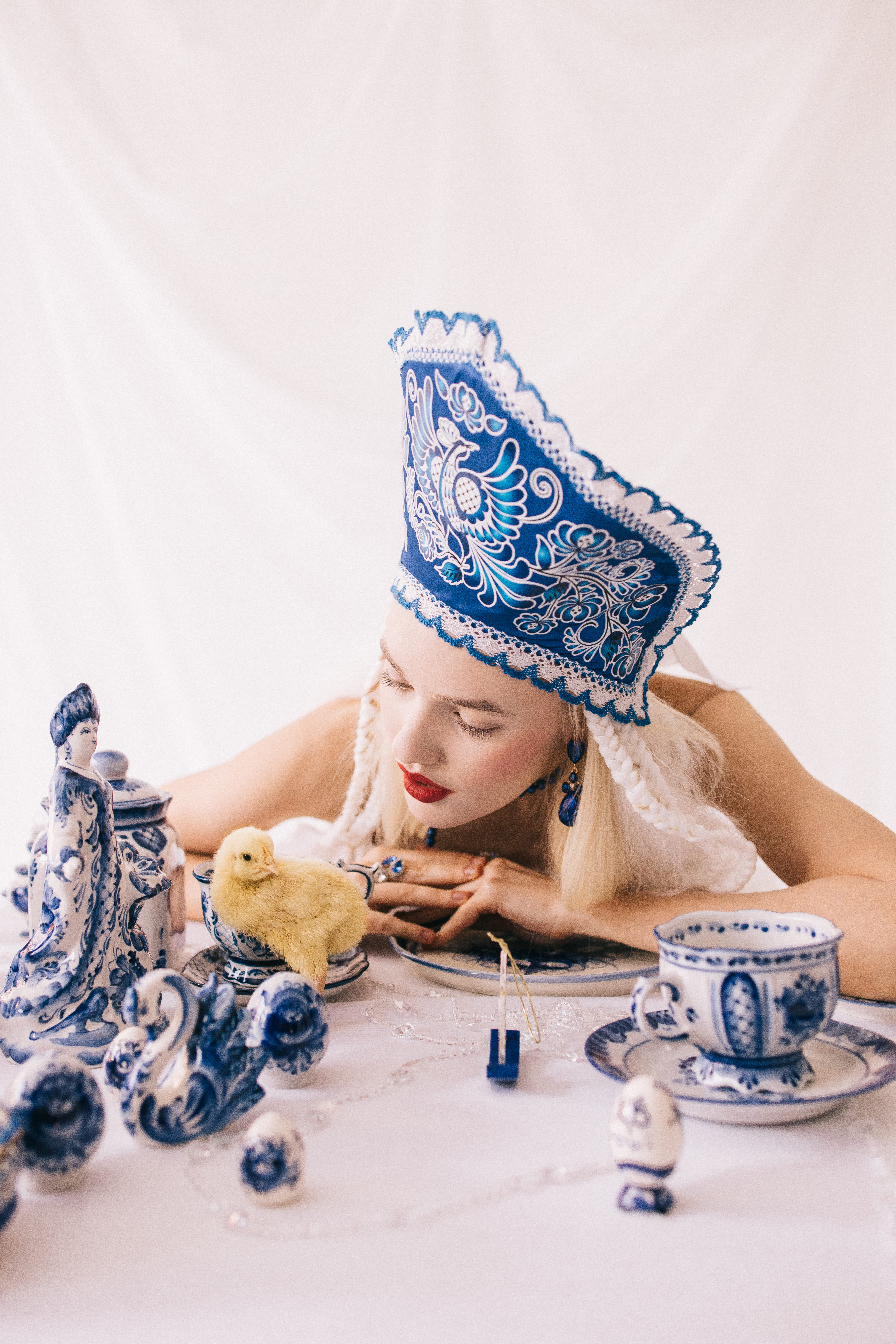 Сервировка гжель