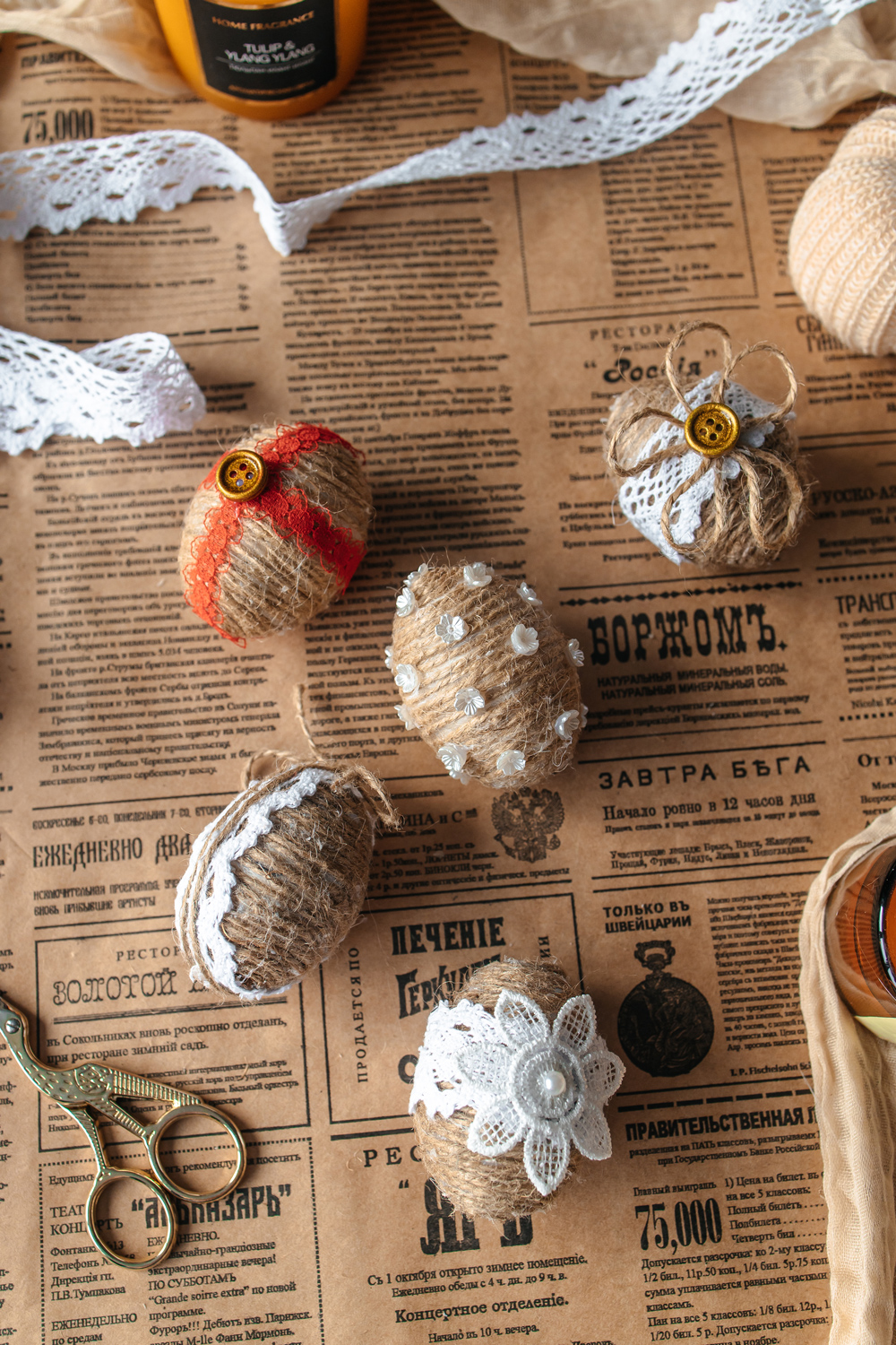 яйца, декорированные на Пасху