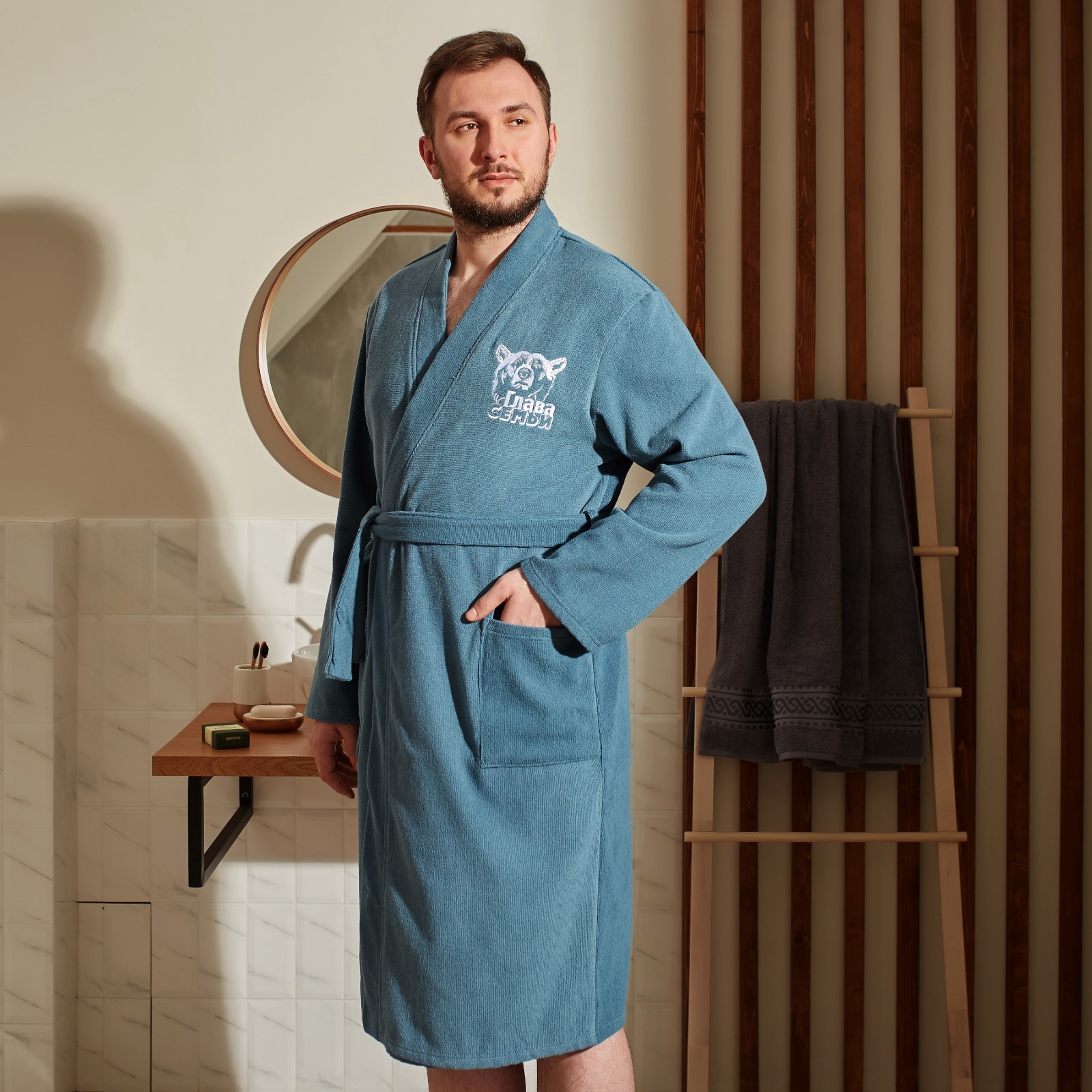 Мужской халат из хлопка