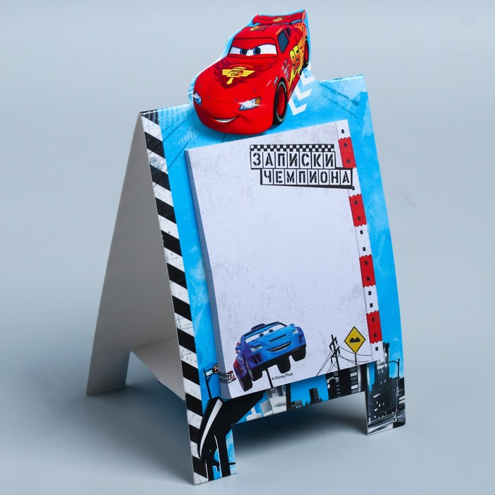 Блок с отрывными листами на подставке "Записки чемпиона", Тачки, 30 листов