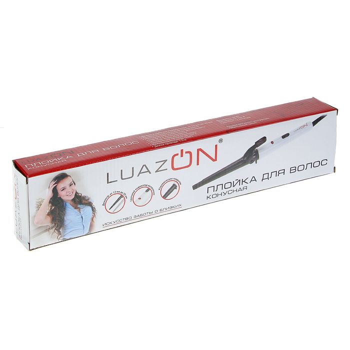 Плойка LuazON LW-11, 20 Вт, температура нагрева 160°, керамическое покрытие, белый