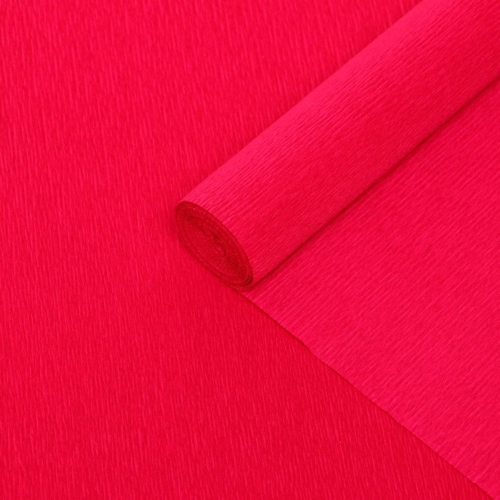 Бумага для упаковки и поделок, гофрированная, красная, вишневая, однотонная, двусторонняя, рулон 1 шт., 0,5 х 2,5 м