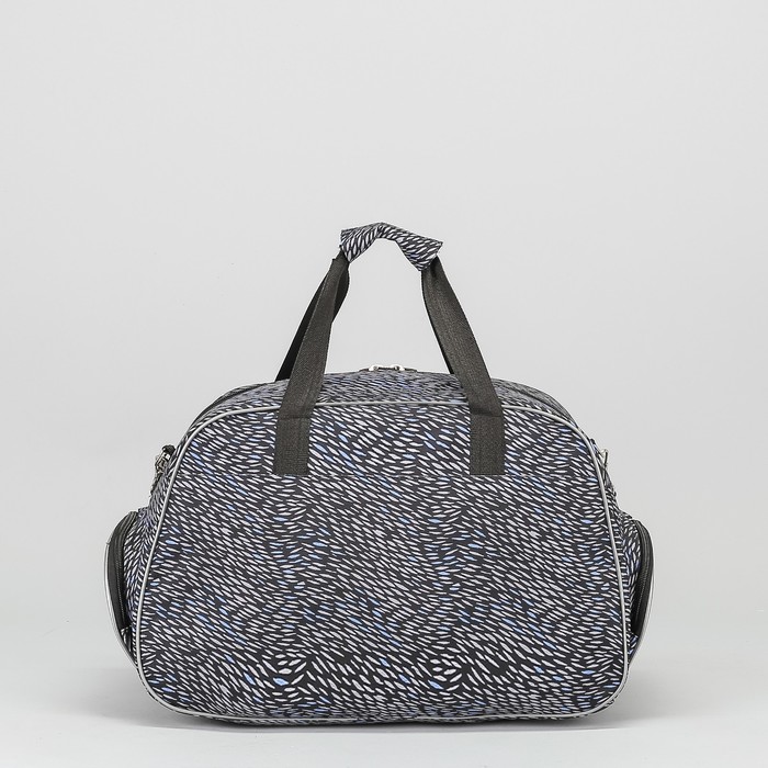 Сумка спортивная на молнии "Линии", 1 отдел, 2 наружных кармана, длинный ремень, цвет чёрный/белый