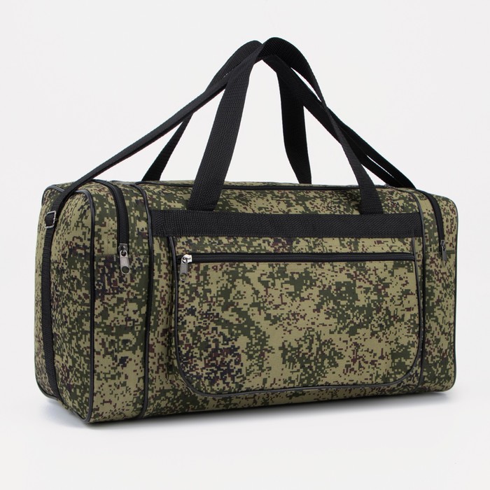Сумка спортивная на молнии "Камуфляж", 1 отдел, 3 наружных кармана, длинный ремень