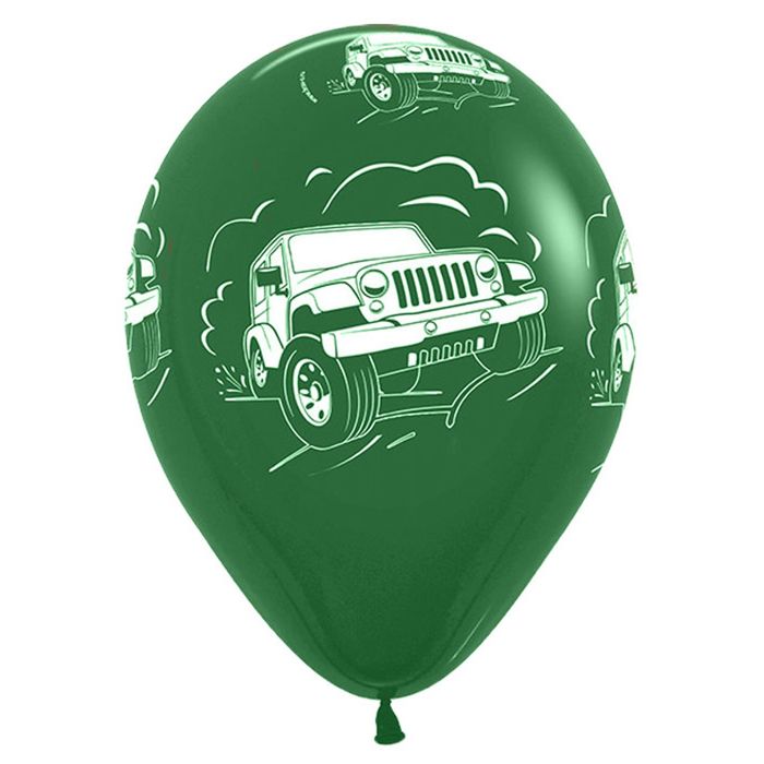 Шары латексные 12" "Внедорожник", 5-сторонний рисунок, пастель, набор 50 шт., цвета МИКС