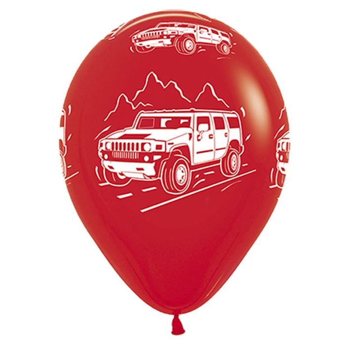 Шары латексные 12" "Внедорожник", 5-сторонний рисунок, пастель, набор 50 шт., цвета МИКС