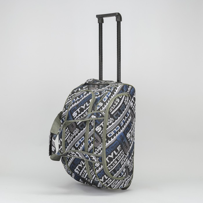 Сумка дорожная на колёсах "Буквы", 1 отдел, 1 наружный карман, цвет синий