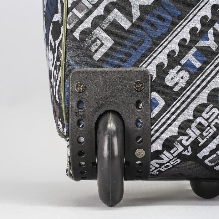 Сумка дорожная на колёсах "Буквы", 1 отдел, 1 наружный карман, цвет синий