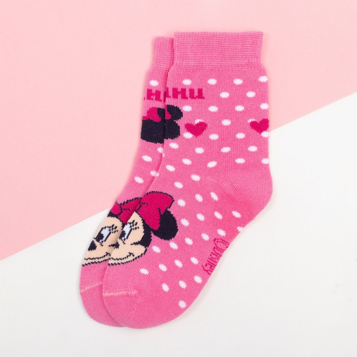 Носки детские "Минни Маус" 18-20 см, 7-9 лет, 80% хл.,17% п/а, 3% эл.