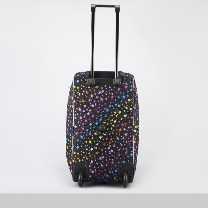 Сумка дорожная на колёсах "Звёзды", 1 отдел, 1 наружный карман, цвет серый