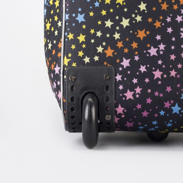 Сумка дорожная на колёсах "Звёзды", 1 отдел, 1 наружный карман, цвет серый