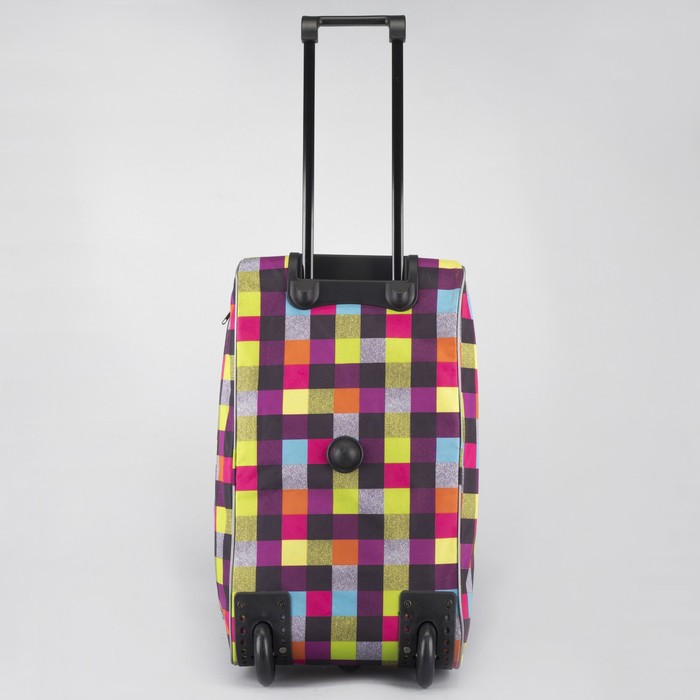 Сумка дорожная на колёсах "Абстракция", 1 отдел, 1 наружный карман, жёлтый/розовый
