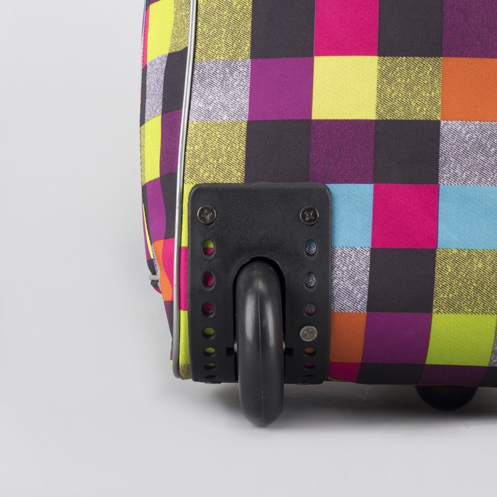 Сумка дорожная на колёсах "Абстракция", 1 отдел, 1 наружный карман, жёлтый/розовый