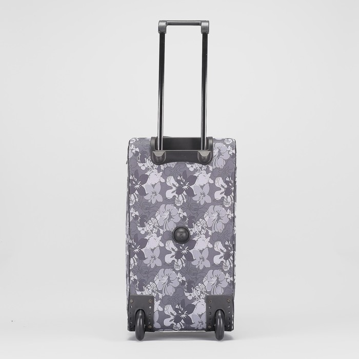 Сумка дорожная на колёсах "Кружево", 1 отдел, 1 наружный карман, серая