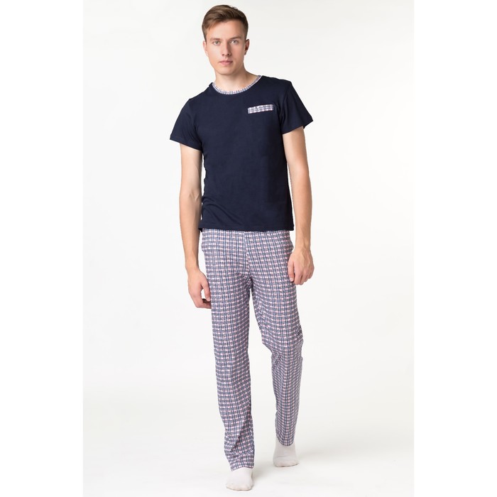 Пижама мужская, размер 48, цвет синий