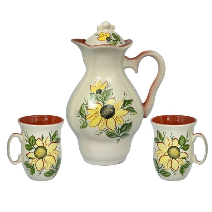 Набор молочный "Вера" 3 предмета, светлый, цветы, микс