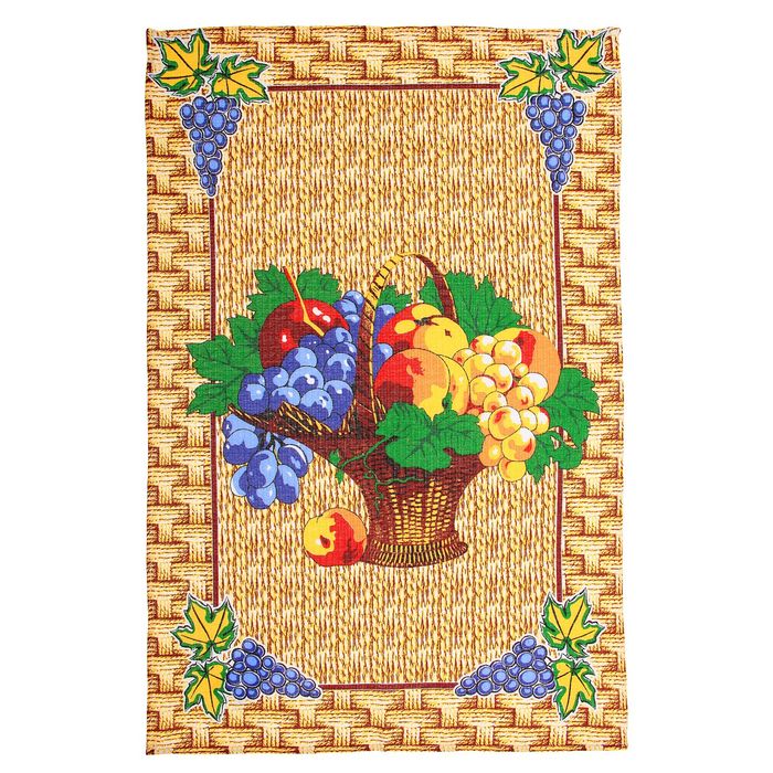 Полотенце кухонное Collorista "Корзинка с фруктами", размер 48х72±2, 100% хлопок, вафельное полотно 162 г/м2