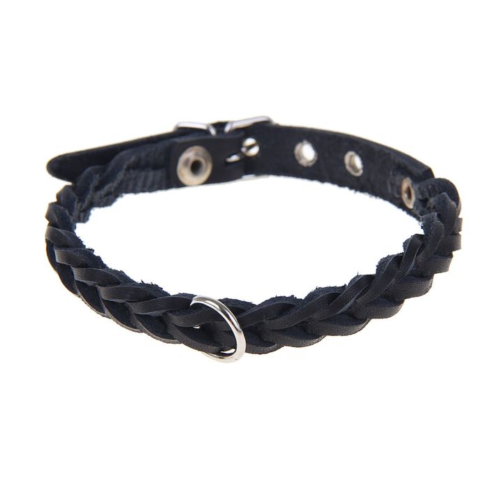 Ошейник кожаный плетеный, 1,2 х 36 см, микс цветов