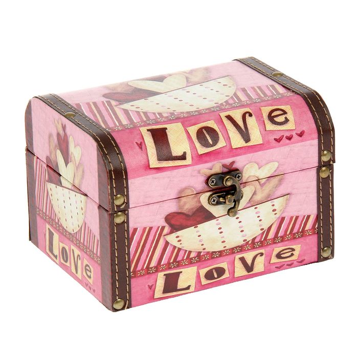 Шкатулка "Сердечки в чашке"