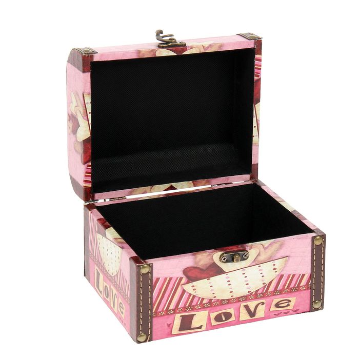 Шкатулка "Сердечки в чашке"