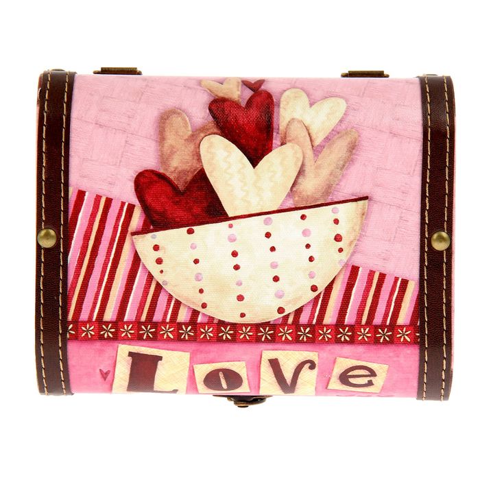 Шкатулка "Сердечки в чашке"