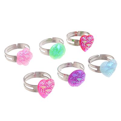 Кольцо детское "Ассорти" резное, форма МИКС, цвет МИКС, безразмерное