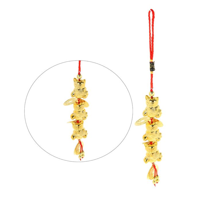 Подвеска из шести монет "Три кота и карп"