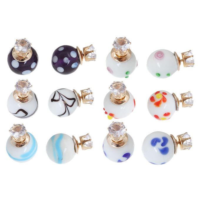 Серьги "Диорис" муранское стекло, цвет МИКС