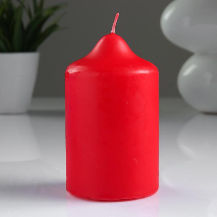 свеча столбик 7х12 см малахит Свеча классическая 7х12 см, красная