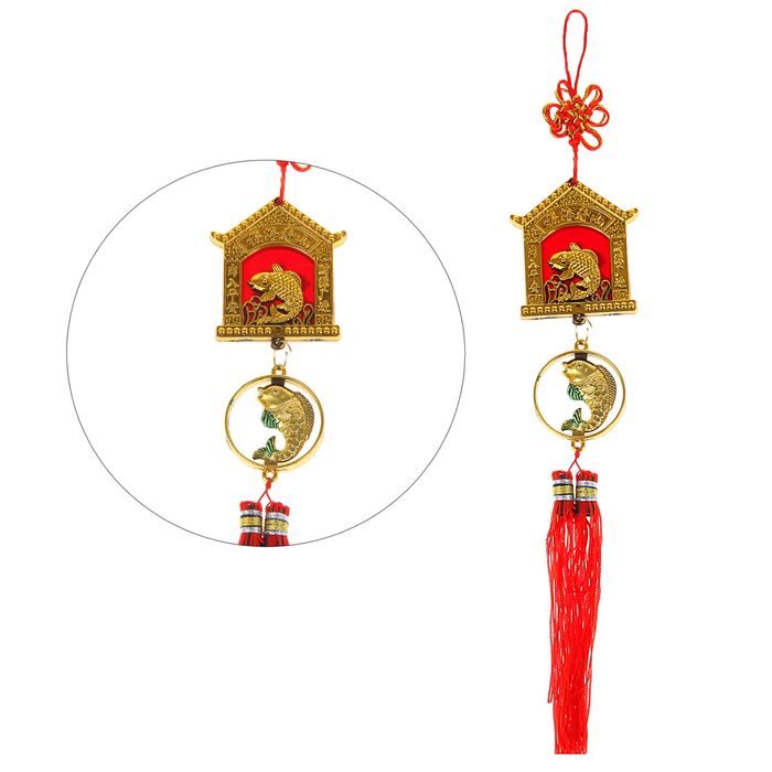 Подвеска с узлом счастья "Чаши и карп"